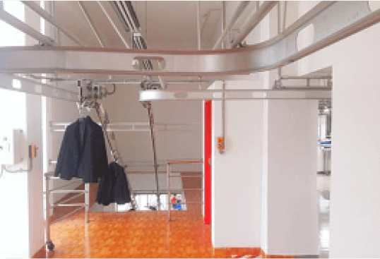 Hanging Conveyor Sewing to Finishing